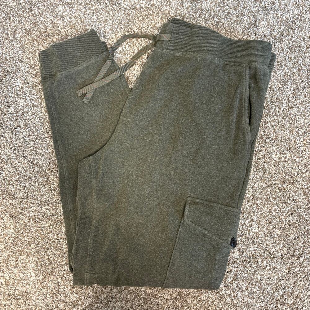 Faherty Knit Alpine Cargo Jogger Pants Men’s XL Olive Heather Organic Cotton